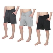 Men's 3 Pack Plus Size Jersey Knit Pajama Shorts, Lounge Shorts